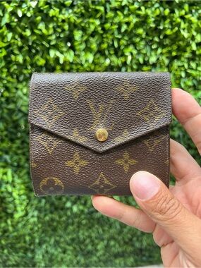 SOLD - Louis Vuitton Monogram Compact Envelope Wallet in Brown and Gold